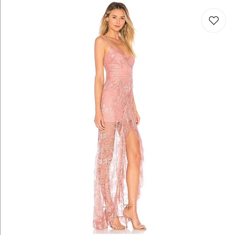 MAJORELLE Paisley Dress in Blush & Silver